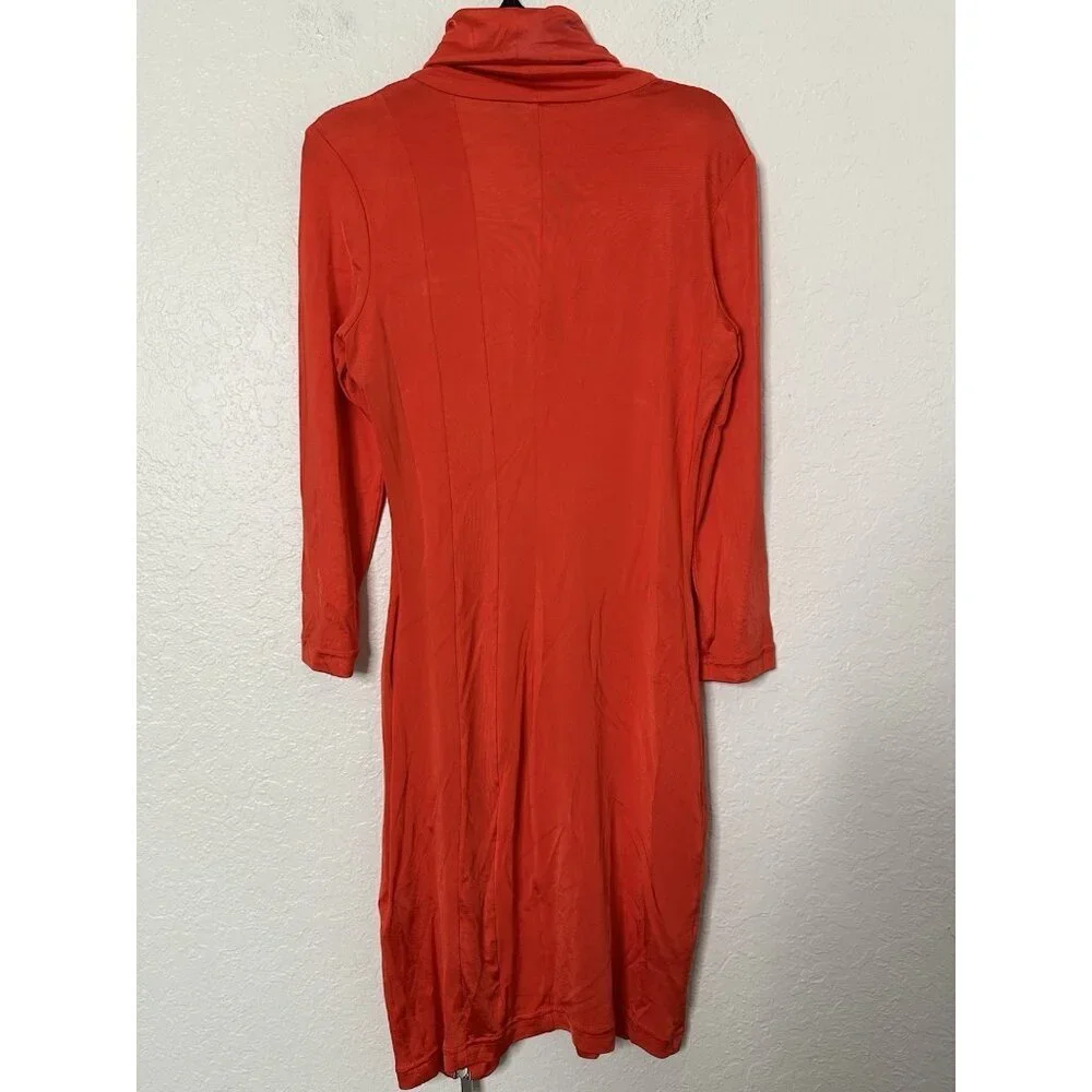 Fiorucci Bodycon Dress Turtleneck Long Sleeve Mini Dress Red Size EU 40 US 6 NWT